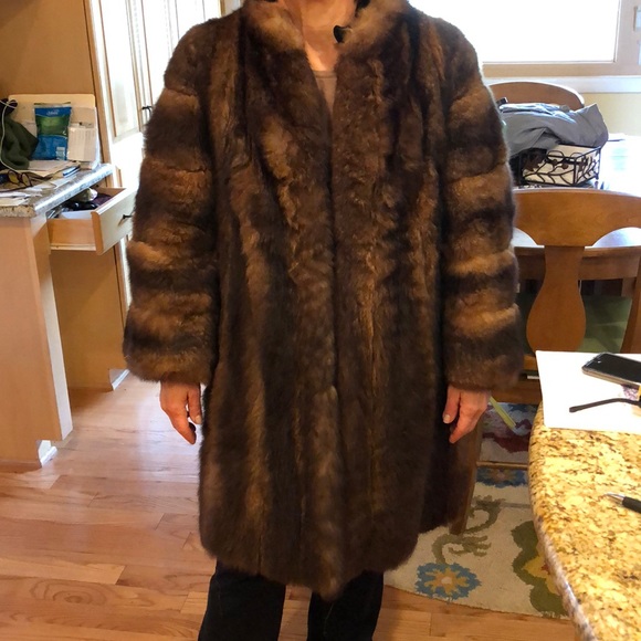 Genuine Opossum Fur Coat Womens 